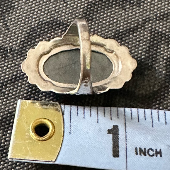 Vintage Art Deco Sterling Silver Marcasite & Hematite Cocktail / Right Hand Ring - Picture 7 of 8